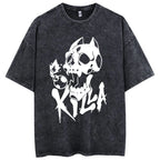 Y2k Washed T-shirts For Men Anime JoJo's Bizarre Adventure Short Tshirts Women Tops Graphic Printed TShirt Short Sleeve Unisex