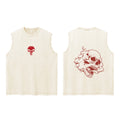 Men's Washed Vest Fashionable Printed Casual Vest Perfect For Summer Outdoor Activities And Commute Pure Cotton Sleeveless Top