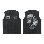 Darc Wolves Sport Vintage Washed Vest Tees Gym Bodybuilding Fitness Sleeveless T Shirts Basketball Workout Darcs Tank Tops