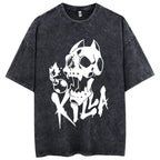 Y2k Washed T-shirts For Men Anime JoJo's Bizarre Adventure Short Tshirts Women Tops Graphic Printed TShirt Short Sleeve Unisex