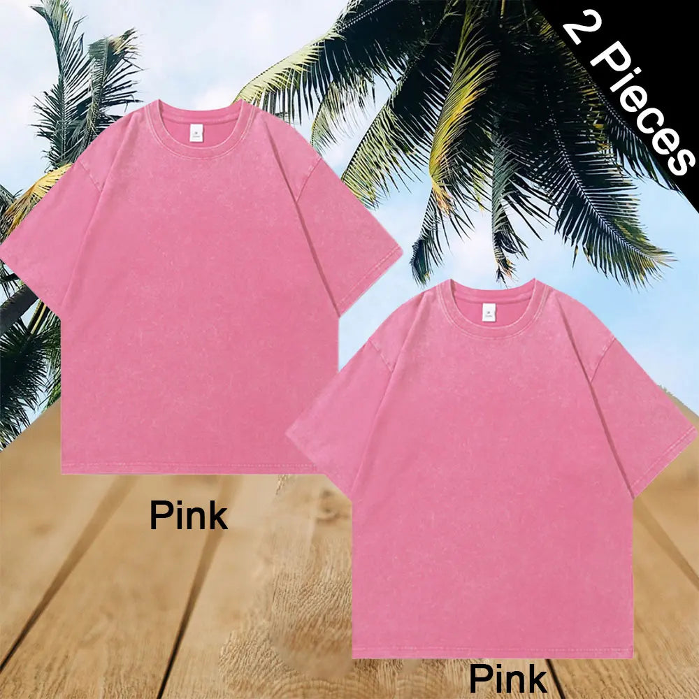 2025 Washed Vintage T-Shirts Street Hip Hop Retro Punk T Shirt women Harajuku Casual Cotton Short Sleeve Acid Wash TShirts top