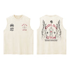 Darc Wolves Sport Vintage Washed Vest Tees Gym Bodybuilding Fitness Sleeveless T Shirts Basketball Workout Darcs Tank Tops