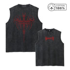 Summer Casual Printed Washed Vest For Men Pure Cotton Sleeveless Vest Fitness And Cycling Fashion Top Multiple Colors Available