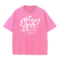 Men's Bird Print Washed T Shirt Summer Retro Distressed Pure Cotton Crew Neck Short Sleeve Fashionable Loose Casual Commuter Top